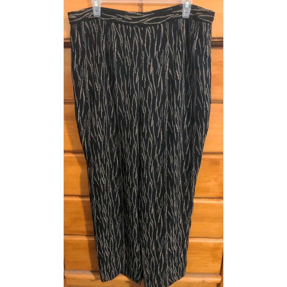 Coldwater Creek Women's Black & Tan Wide Leg Dress Pants. Size L